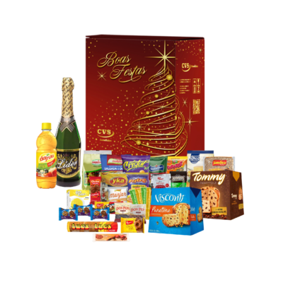 Cesta de Natal Água Marinha Com diversos intens deliciosos, Incluindo Panetone com gotas de chocates, Panetone tradicional, Espumante branco e mais...