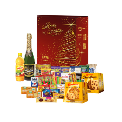 A Cesta de Natal Ágata contém 34 itens e 40 unidades, incluindo: Espumante Branco, Suco para Refresco, Panetone Bauducco de Frutas (400g) e Panetone Bauducco de Gotas de Chocolate (400g). Uma seleção perfeita para celebrar as festas com muito sabor e alegria!