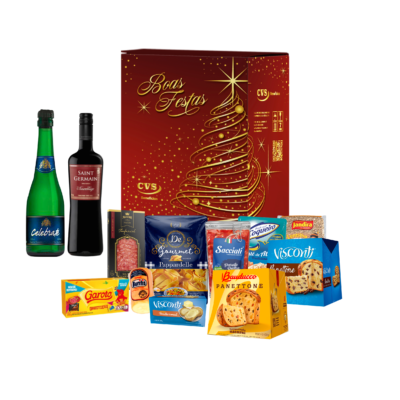 Cesta de Natal Alexandrita: Apresentada em uma elegante caixa de papelão kraft, Esta cesta com itens deliciosos, Incluindo Salame fatiado, Pasta rústica, Lentilhas Panetone com frutas Panetone com gotas de chocolate. Uma seleção perfeita para celebrar as festividades!