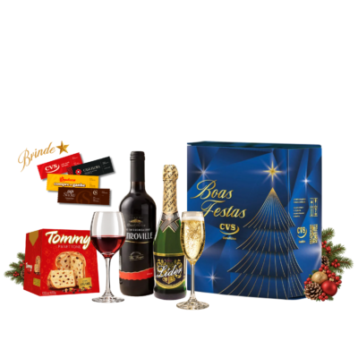 Cesta de Natal Kit Jade Cesta de Natal Kit Jade com panetone, vinho e espumante